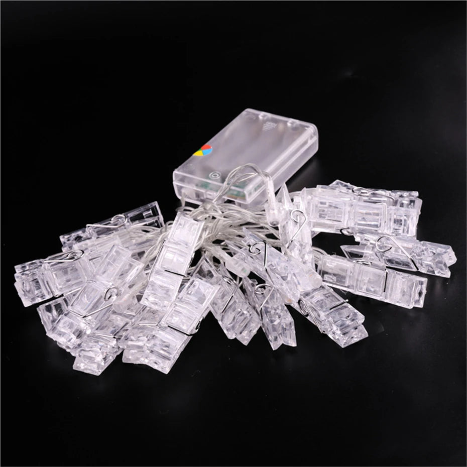 Garland Clothespins Led Photo Clip Lights String Weeding Dec
