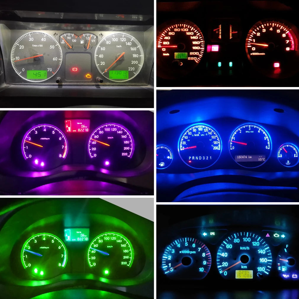 10Pcs T5 Led Bulb W3W W1.2W Led Canbus Car Interior Lights D