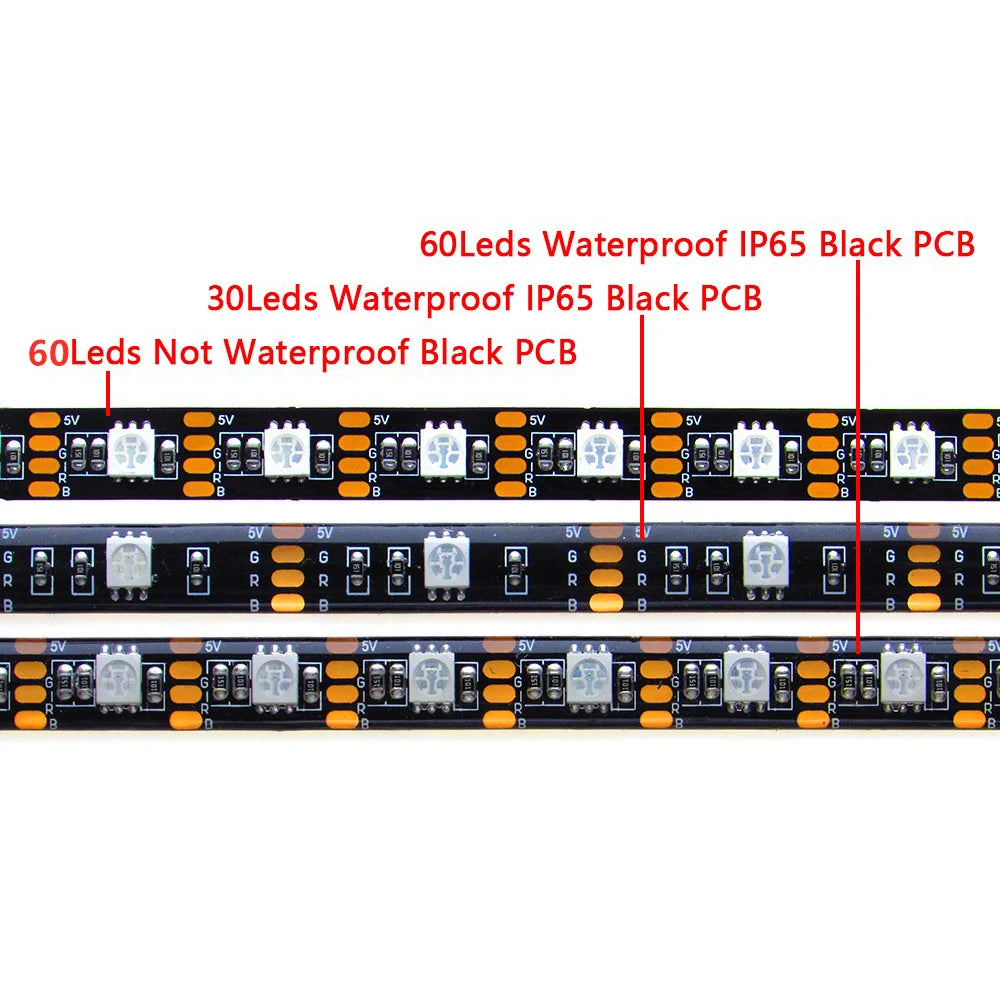 USB LED Strip Light 5 V Volt RGB Waterproof Black PCB 5050 50CM- 5M 5V Led Light USB Tape PC TV Backlight With Remote Controller