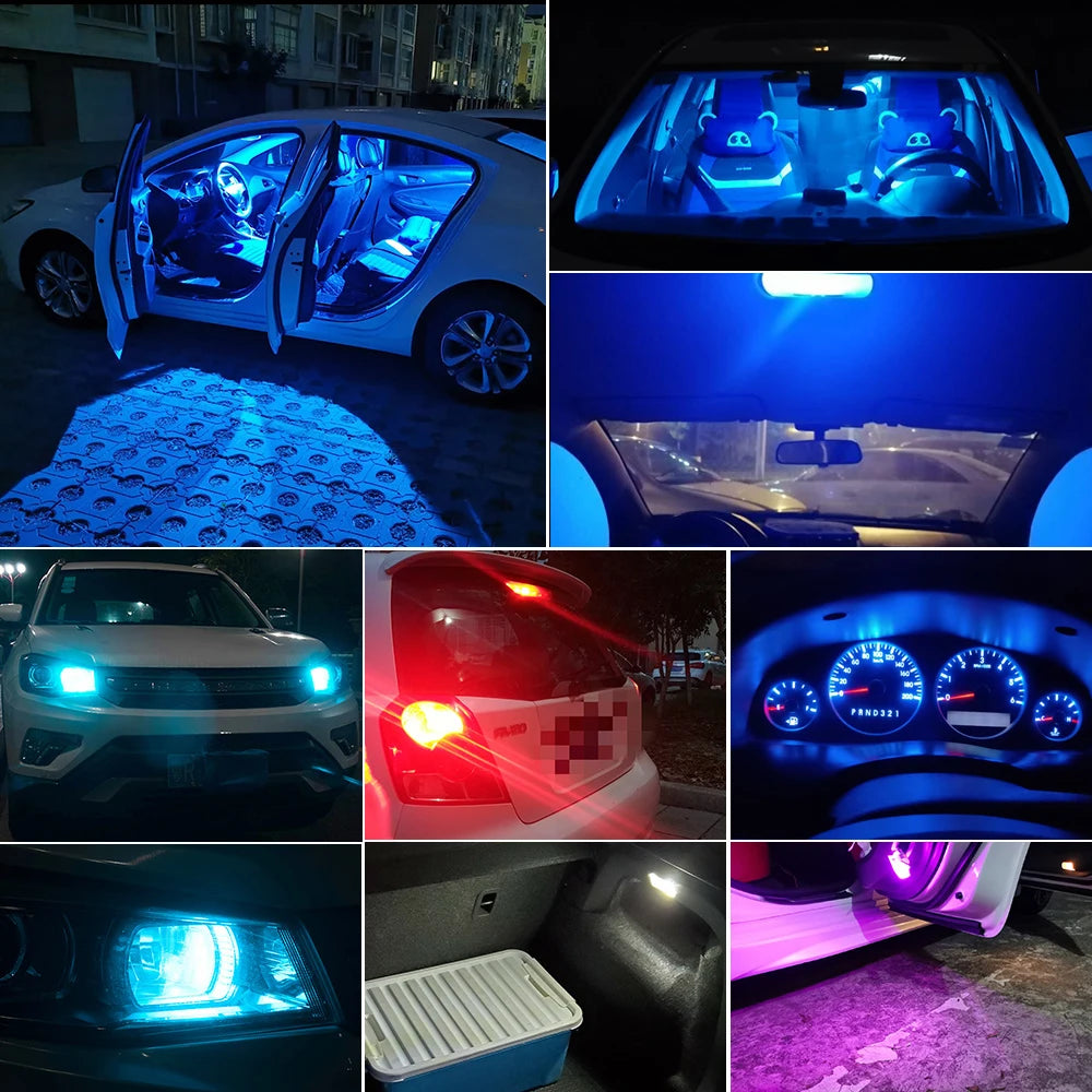 10pcs New W5W LED Canbus T10 Car Lights COB Glass Interior L