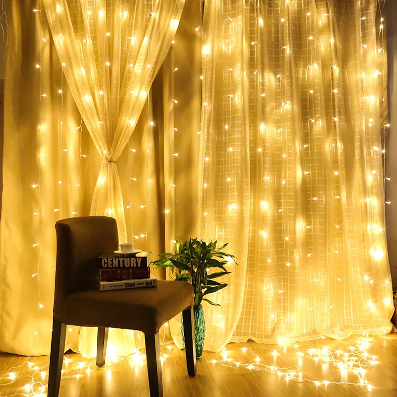 Outdoor Led Curtain Lights String Waterproof Icicle Light Garland On The Window Garden Lamp Fairy Light Christmas New Year Decor