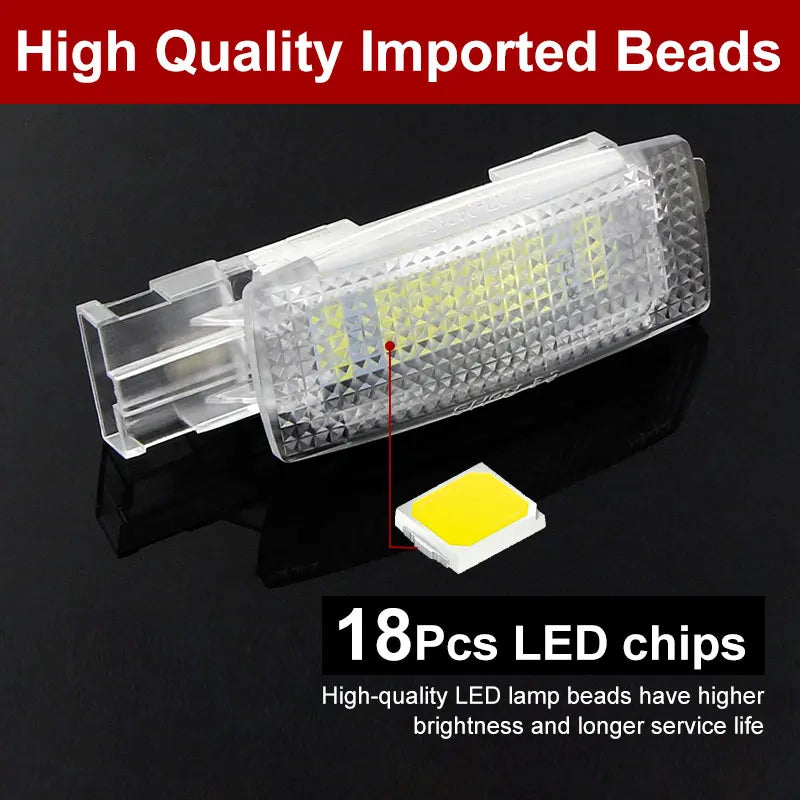 2Pcs LED Interior Sun Visor Vanity Mirror Light Reading Lamp