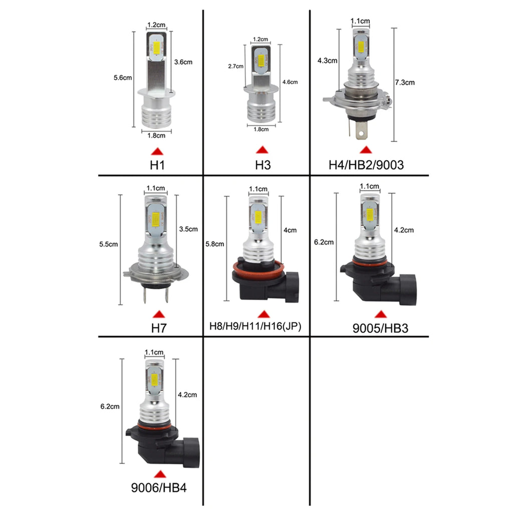 New 2Pcs CSP H7 H4 Led Car Headlight Bulb Source Car Led Fog