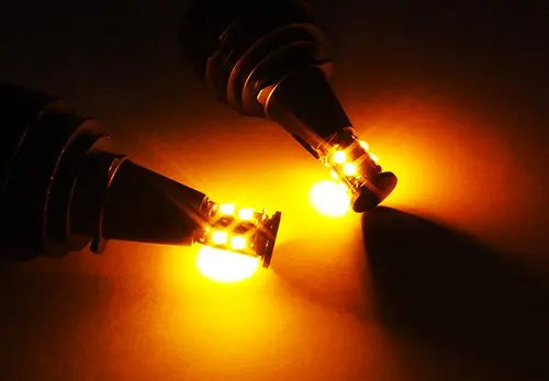new 2x Amber LED Angel Eye Headlight Halo Ring Light DRL H8 