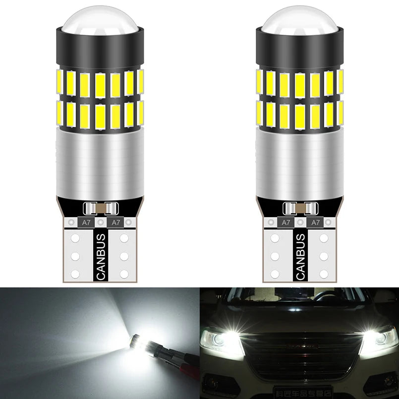 Katur 2pcs T10 W5W Led Canbus Bulbs 194 168 30SMD 3014 White 12V led Car Interior Reading Parking Lights for BMW Audi Mercedes
