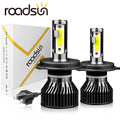 roadsun Mini H4 H7 LED Car Headlight Bulb 12000LM 6000K H1 H