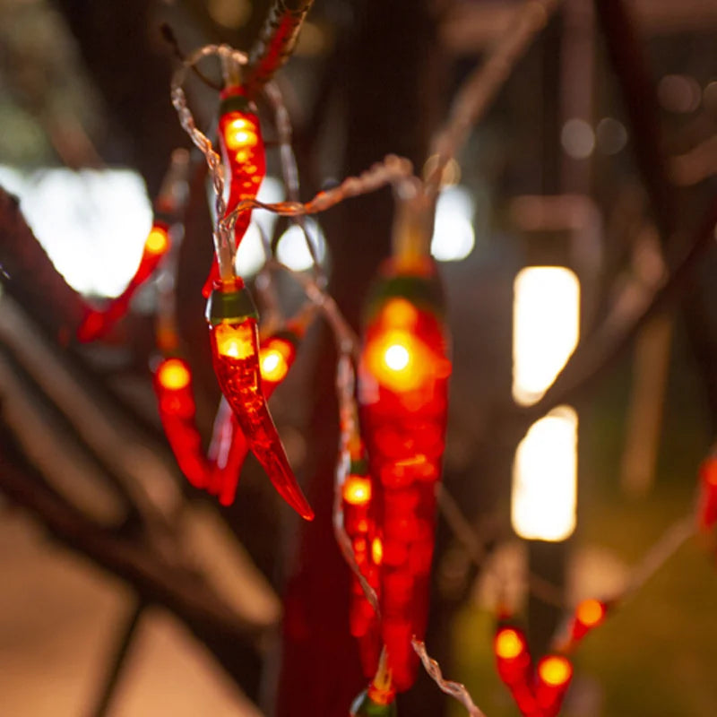 Creative LED Red Chilli String Lights Battery/USB New Year s