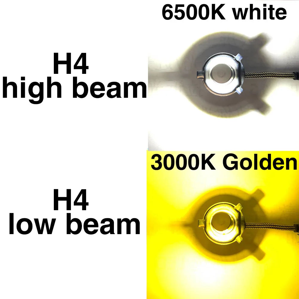 2X NEW C6 LED H4 Two-colors 6500K+3000k 6500K+8000K Hi/Lo H7 H1 H8 H11 9005 HB3 HB4 9006 Bulb Auto light Car Headlight Fog Lamp