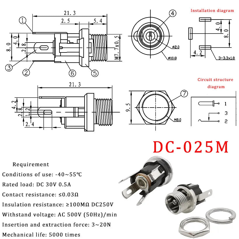 DC Power Male Female Adapter 5.5x2.1mm DC Power Plug Jack So