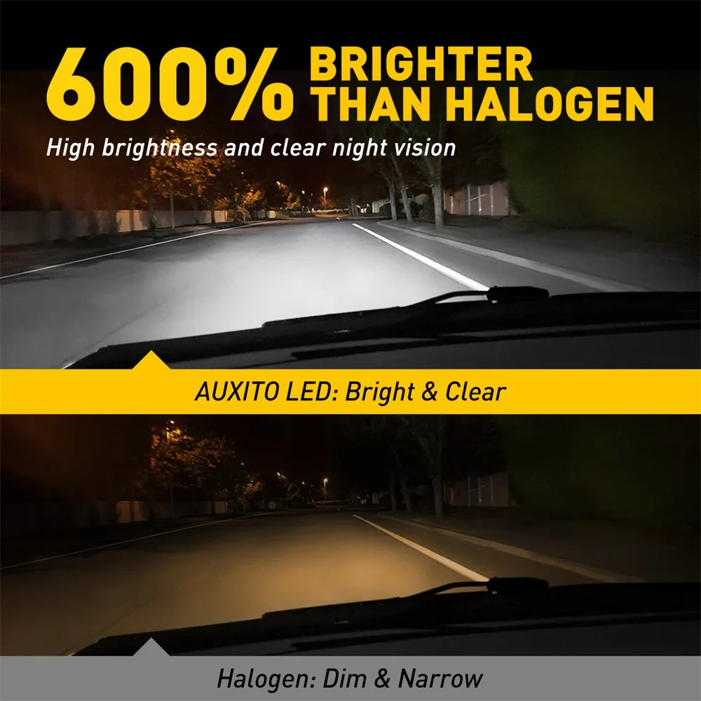 2Pcs AUXITO Q16 Canbus H8 H11 LED Light Bulbs 20000LM 100W H