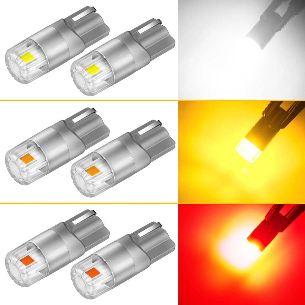 AUXITO 2Pcs W5W LED T10 LED Bulbs Canbus 3030SMD For Car Par