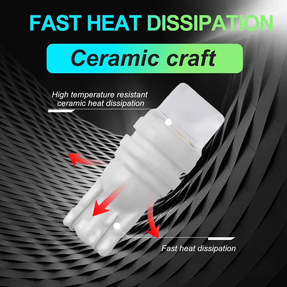 10X T10 W5W Ceramics 3D LED Waterproof Wedge Licence Plate L