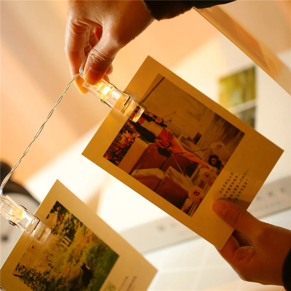 Garland Clothespins Led Photo Clip Lights String Weeding Dec