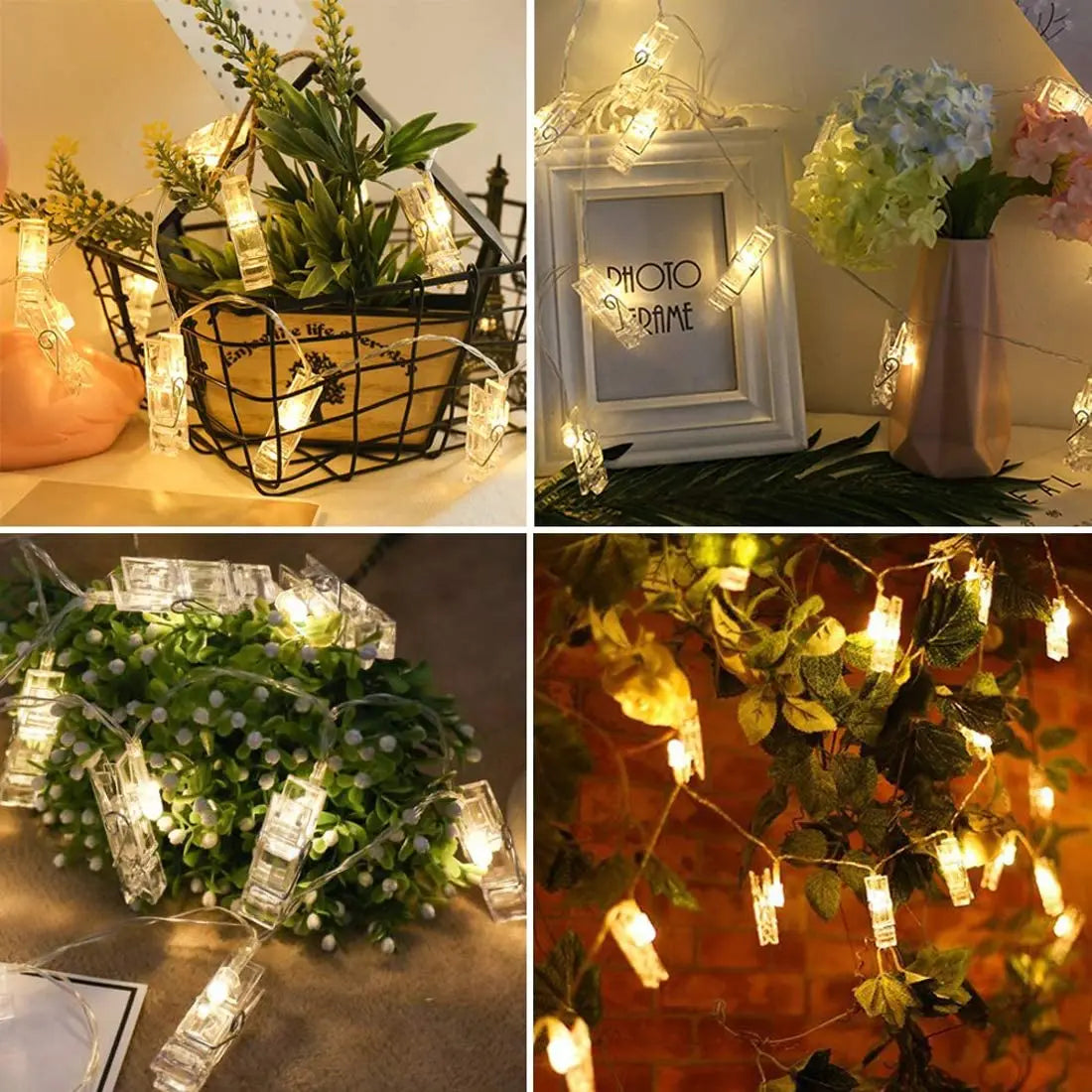 Garland Clothespins Led Photo Clip Lights String Weeding Dec