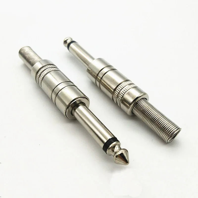 2 pcs 6.5mm Pole mono Metal Plug Connector6.35 Plug & Jack A