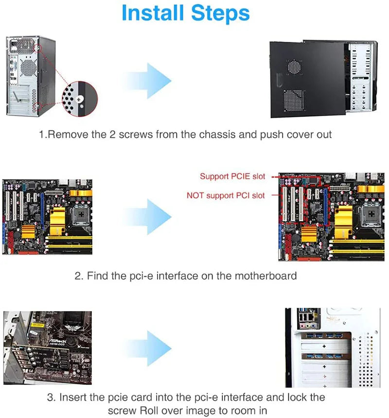 Self Powered PCIE USB 3.0 Card 4 Ports PCI Expree to USB Exp