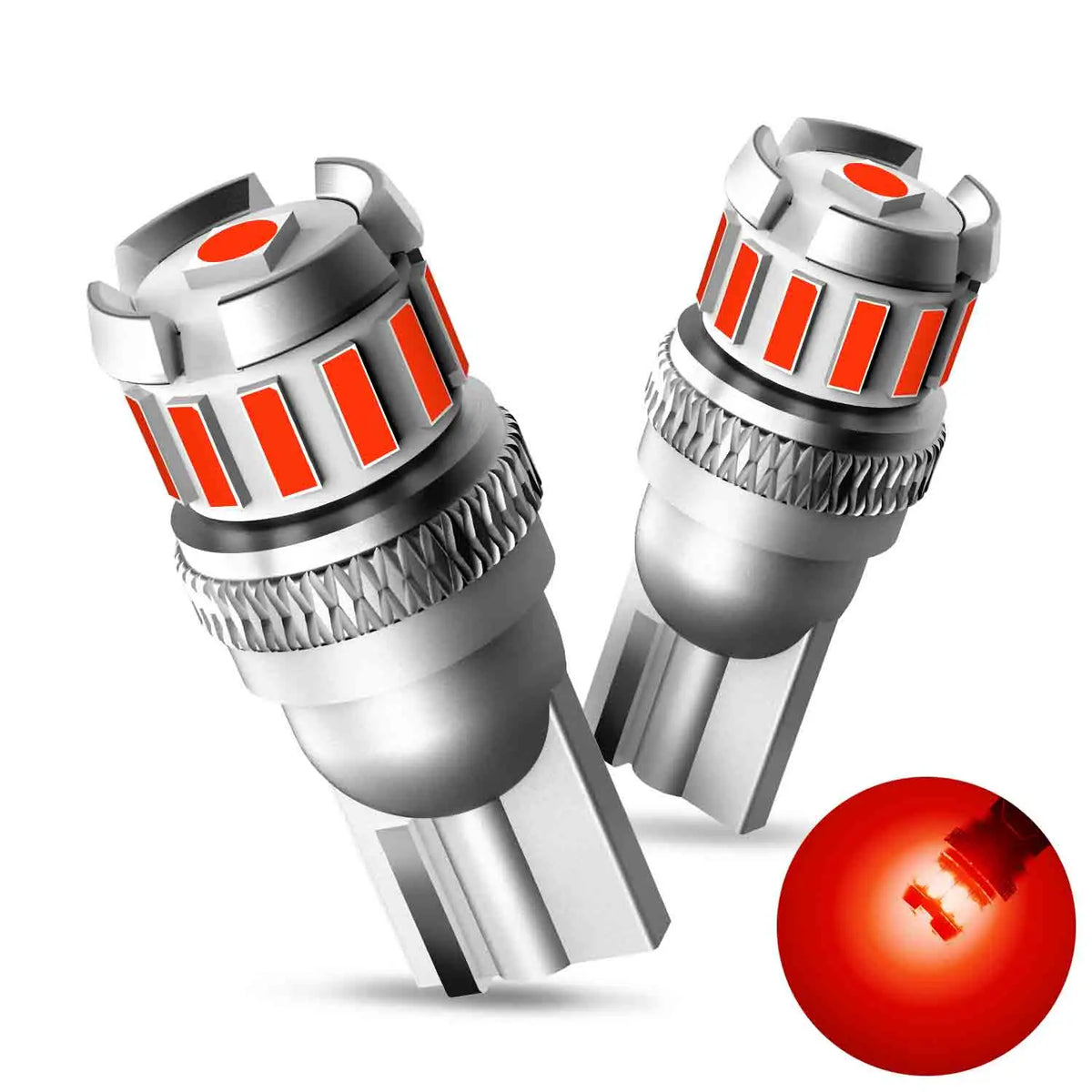 AUXITO 2PCS T10 W5W Red LED Bulb Canbus 194 168 White Car Interior Lights Yellow License Plate Leds Lamp Reading Trunk LIght 12V