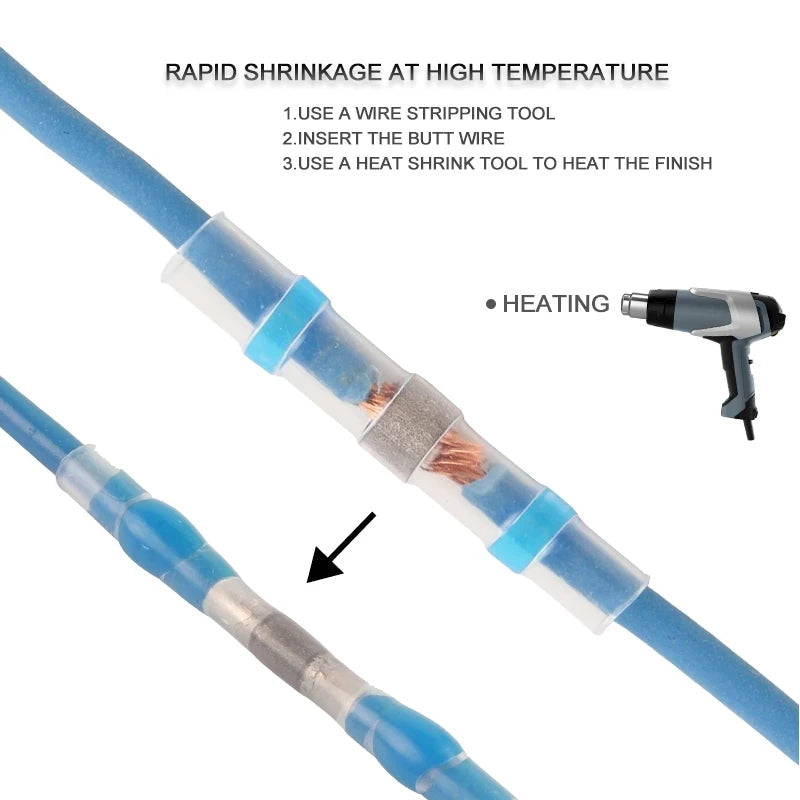 25/50PCS Heat Shrinkable Wire Connectors SST Waterproof Slee