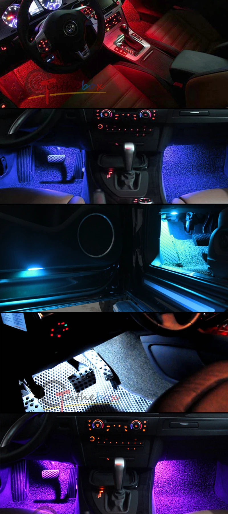 2PCS Car Led Interior Indoor Footwell Lights With Canbus For