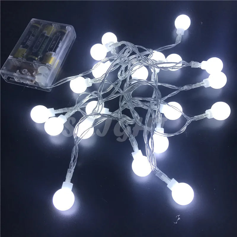 New 2M 20LED Colorful Ball String Lights AA Battery Operated Fairy Holiday Party Wedding Christmas Flashing LED Home Decoration