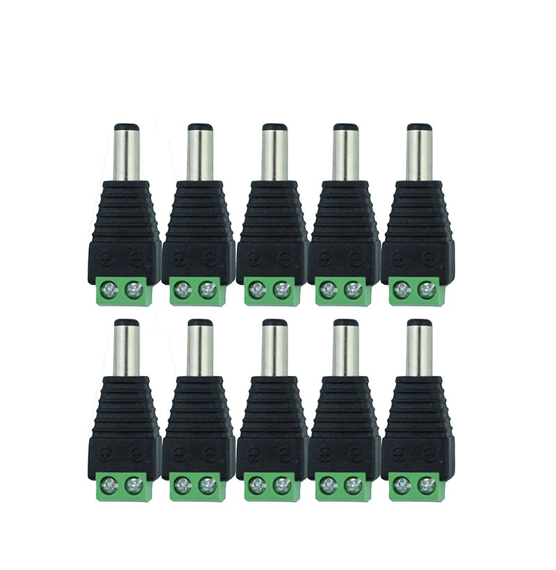 10 Pcs 12V 2.1 X 5.5mm DC Power Male Plug Jack Adapter Conne
