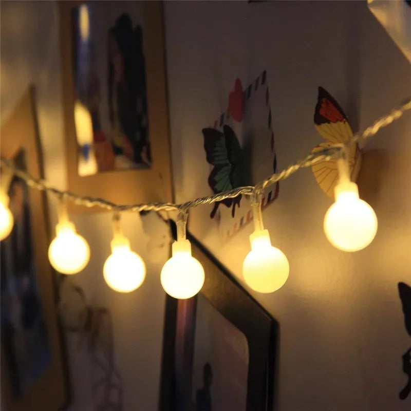 10M Outdoor Waterproof Holiday LED Lighting Strings Fairy Garland LED AA Battery Ball String Lights Xmas New Year Party Light