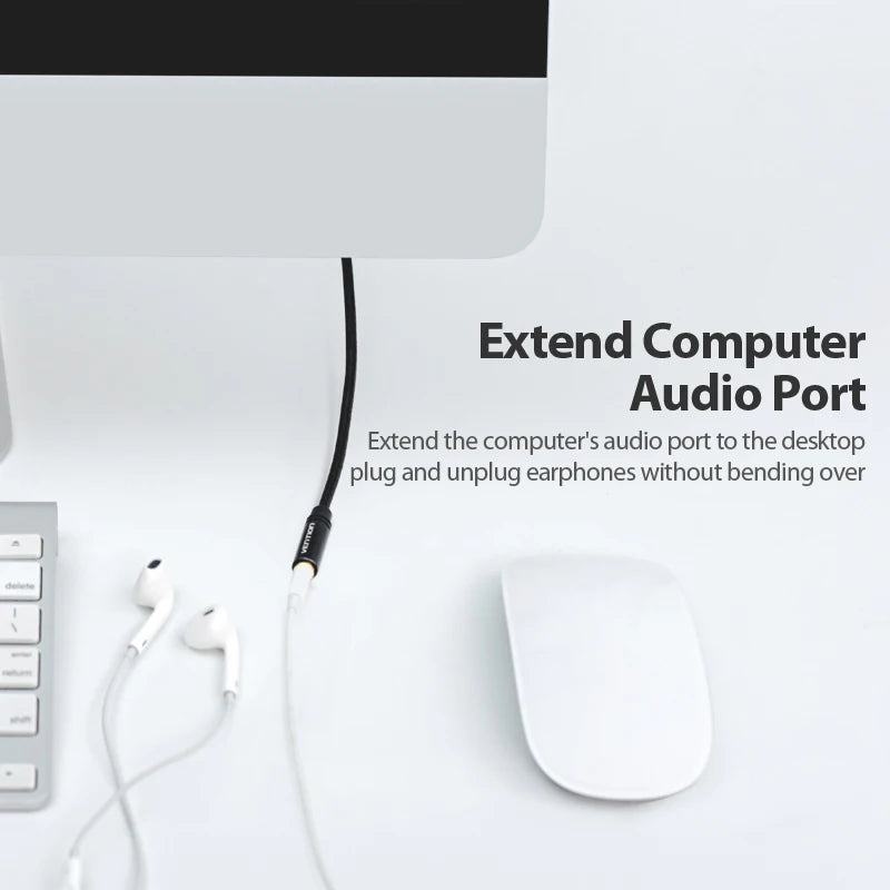 Vention Jack 3.5 Aux Extension Cable for Car Laptop Mini PC 