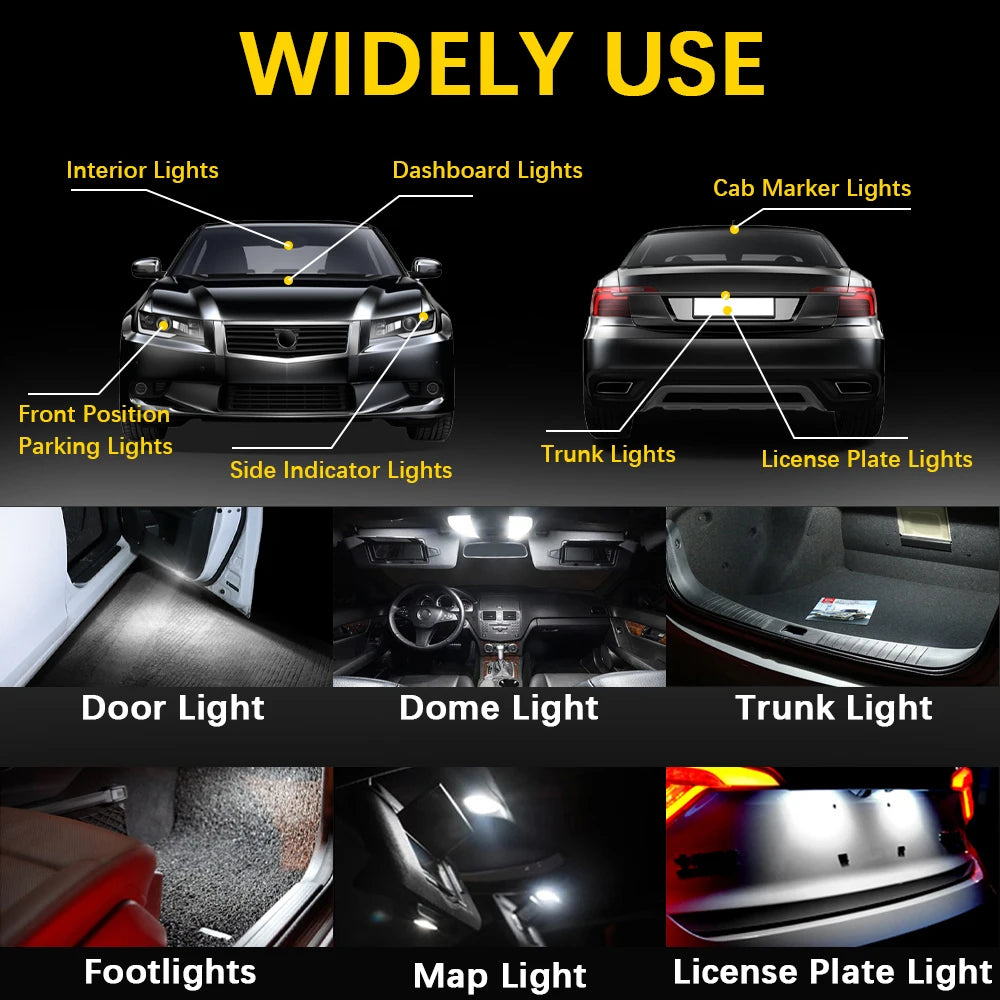 BMTxms 10/8/6/4/2Pcs Canbus T10 W5W 194 Led Car Interior Lig
