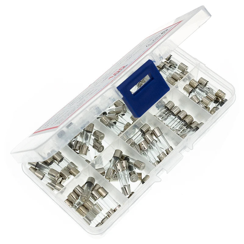 100Pcs/lot 5x20mm Quick Blow Glass Tube Fuse Assorted Kit Fa