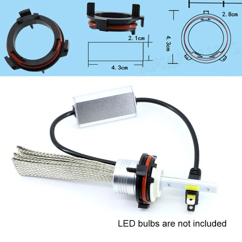 10pcs Car LED Headlight Bulbs Holder Adapter Lamp Base Led F