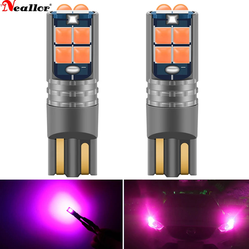 2pcs High Quality T10 W5W Super Bright Car Interior Reading Dome Light Marker Lamp 168 194 LED Auto Wedge Parking Bulbs Orange