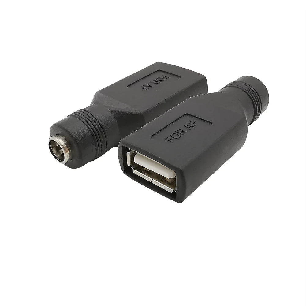 2Pcs DC Power 5.5x2.1mm Female To USB Female Adapter 5V DC J