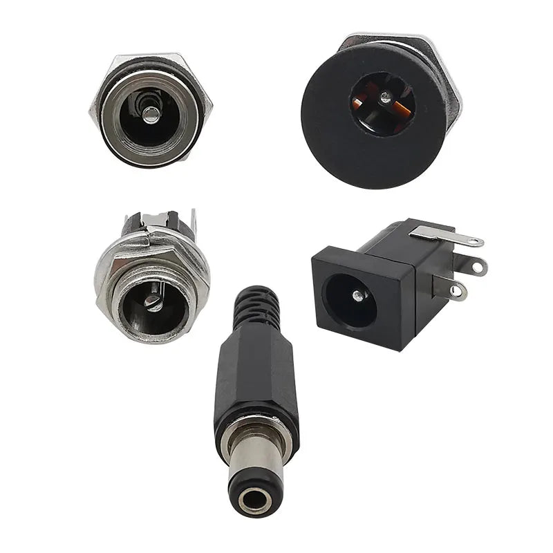 10Pcs 12V 5.5x2.1mm Plugs Jack DC Connectors 5.5 2.1mm DC Po