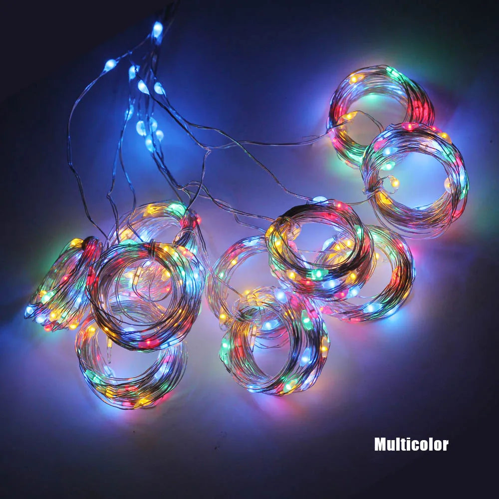 3M LED Curtain Garland USB String Lights Fairy Festoon With Remote Christmas Wedding Holiday New Year Decoration 2024 for Home