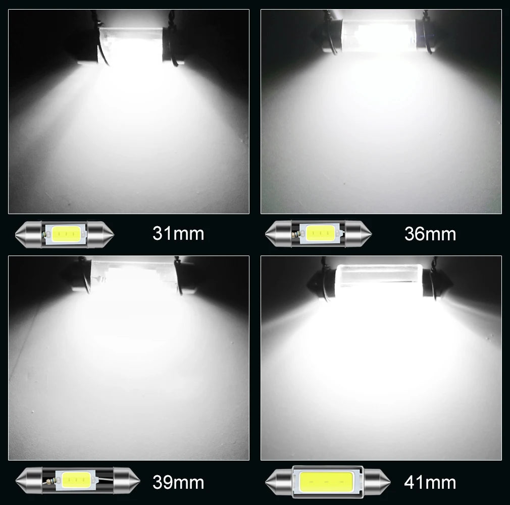 10Pcs C5W C10W LED Bulb Canbus 31mm 36mm 39mm 41mm Festoon L