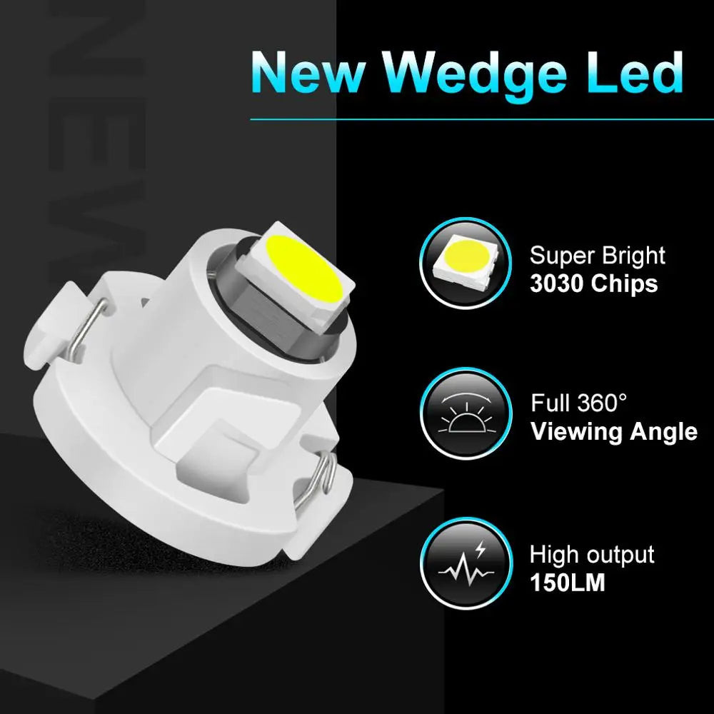 10Pcs T3 LED T4.2 T4.7 Led Bulb Canbus 3030SMD Car Interior 