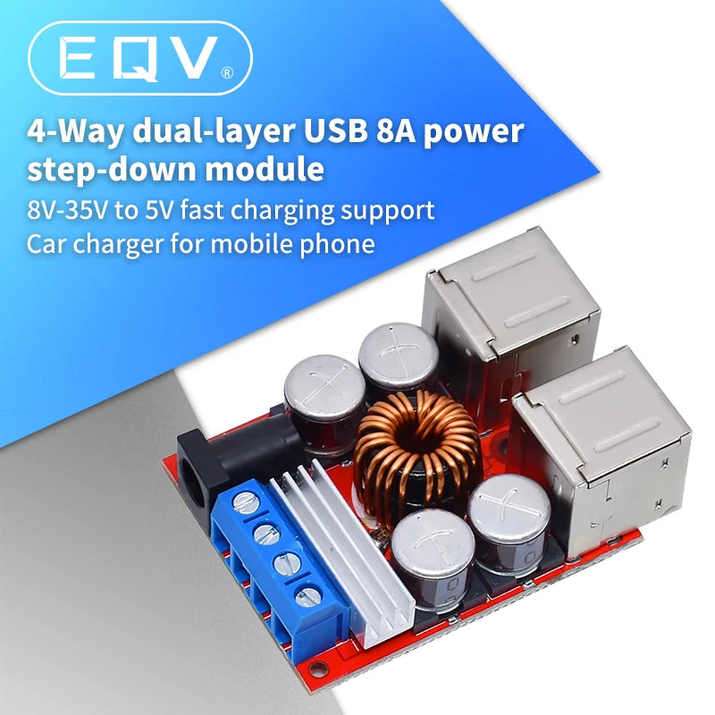 DC-DC Vehicle Charging Board 8V-35V to 5V 8A Power Supply De