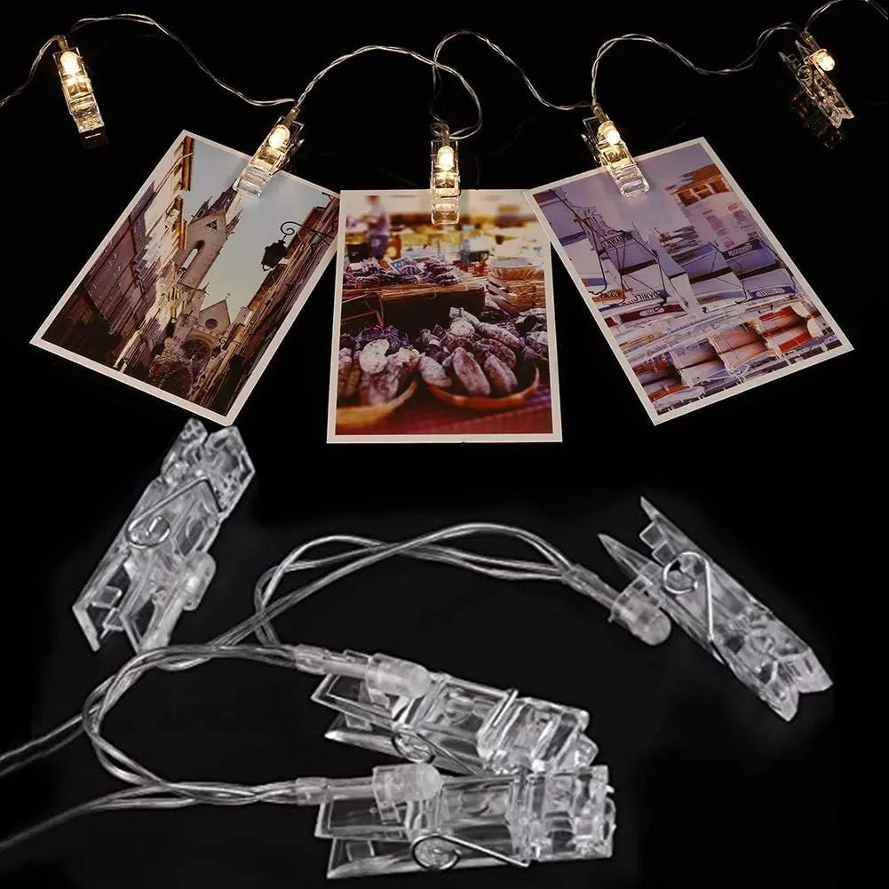 Garland Clothespins Led Photo Clip Lights String Weeding Dec