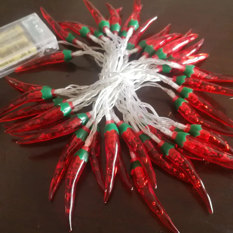 Creative LED Red Chilli String Lights Battery/USB New Year s