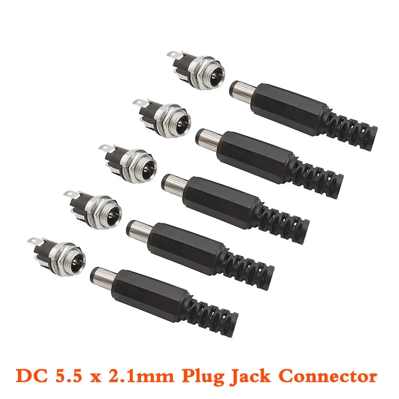 DC Power Male Female Adapter 5.5x2.1mm DC Power Plug Jack So