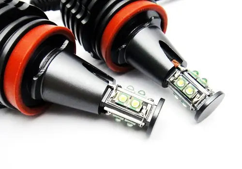 new 2x Amber LED Angel Eye Headlight Halo Ring Light DRL H8 