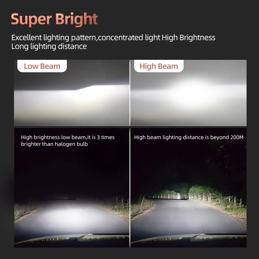 6x LED Headlight Kit HB3 High H7 Low Combo Bulbs+Car H11 Fog