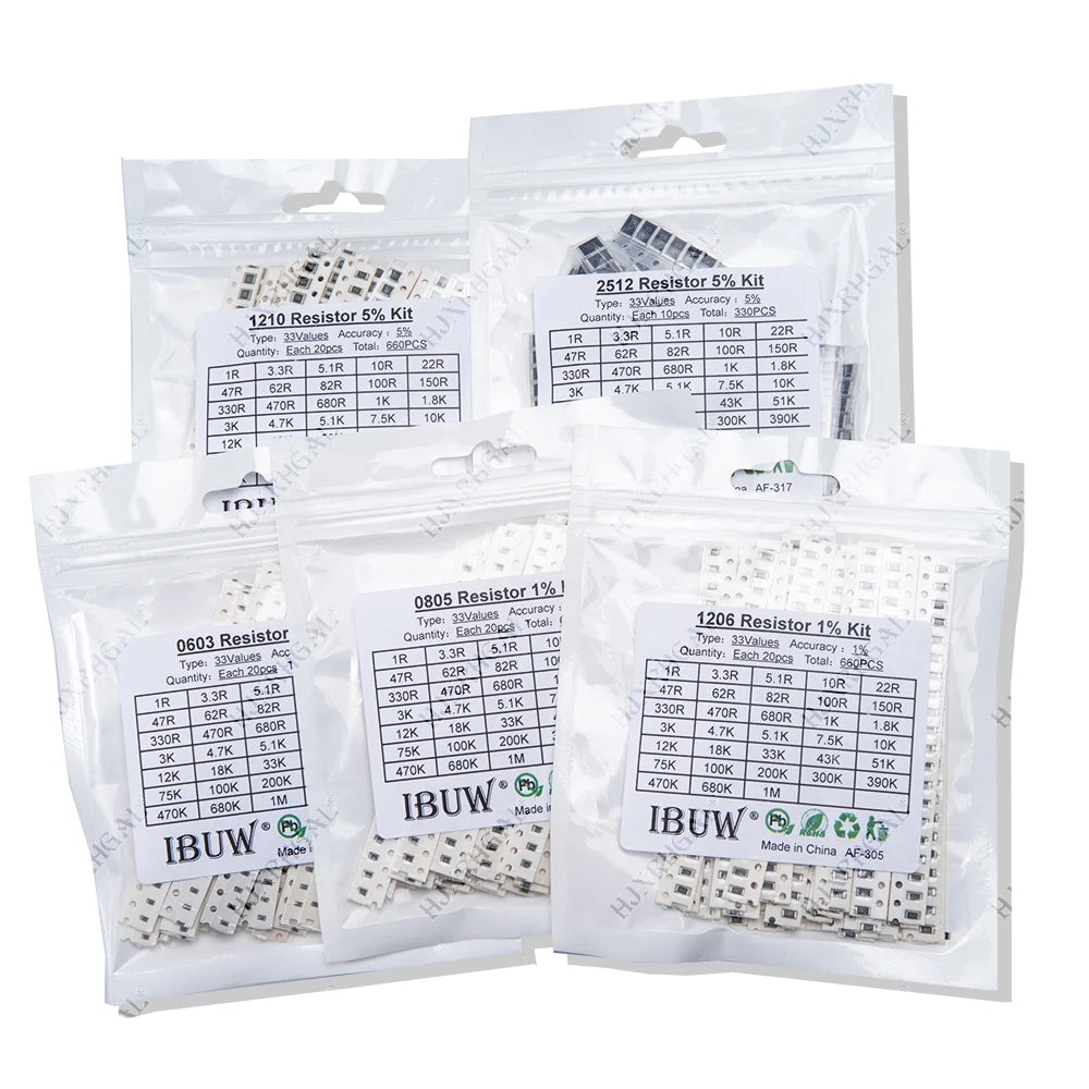 10/20/33/60/80 Values SMD Resistor Kit Assorted Kit 10ohm-1M