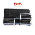 Black Heat Shrink Tubing Kit for Wire Cable Repair Polyolefin Sleeving Assortment Electrical Insulation Connection Protection