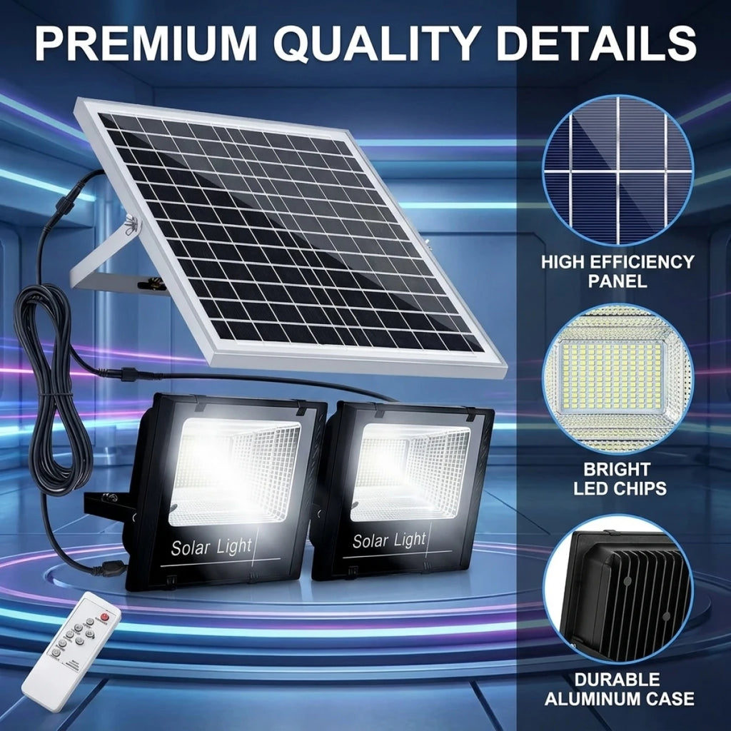 12000/8000mah Outdoor Solar Light 2 Head Solar Lamp Waterpro
