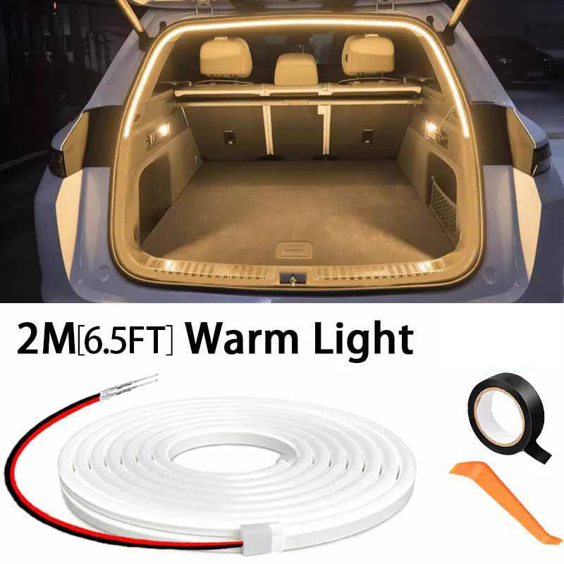 Car High Brightness Trunk Lighting Ambient Light Interior Decoration LED Wiring Free Automatic Sensing Tailgate 2/4M Light Strip