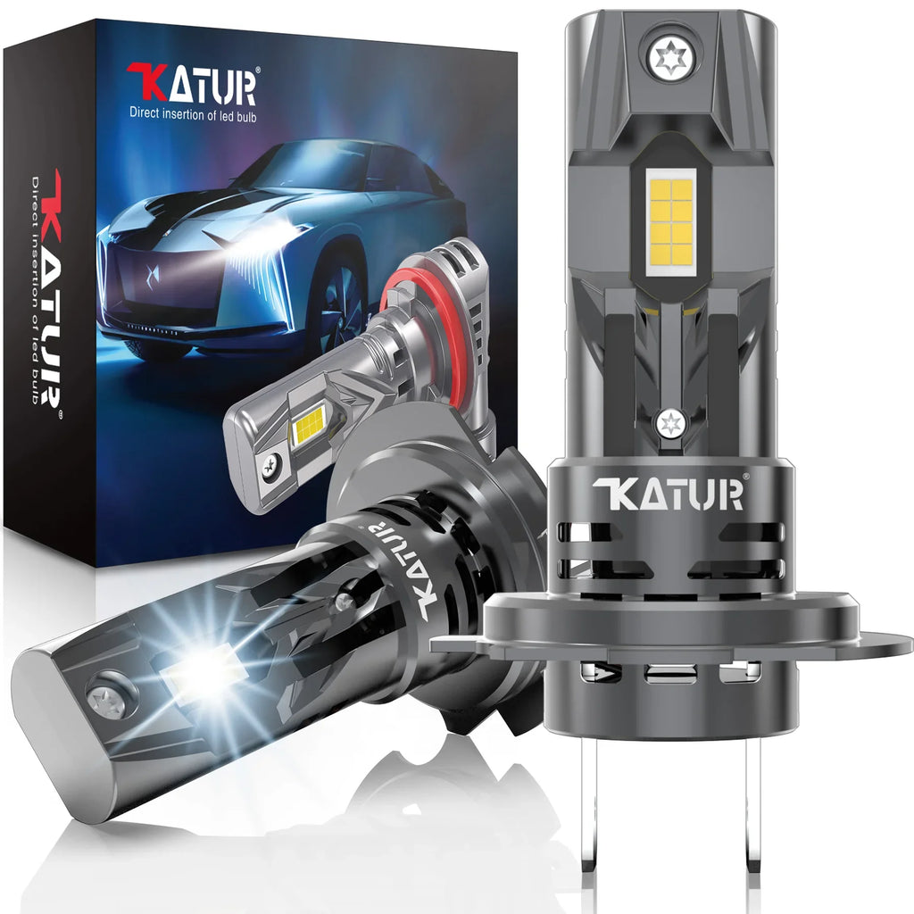 Katur 2pcs H7 Trubo LED Canbus Headlight Bulb 20000LM 100W f