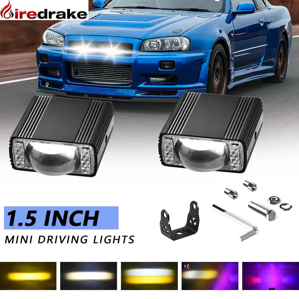 LED Car Grille Spotlight Projector Len Light DRL 120W 12000L