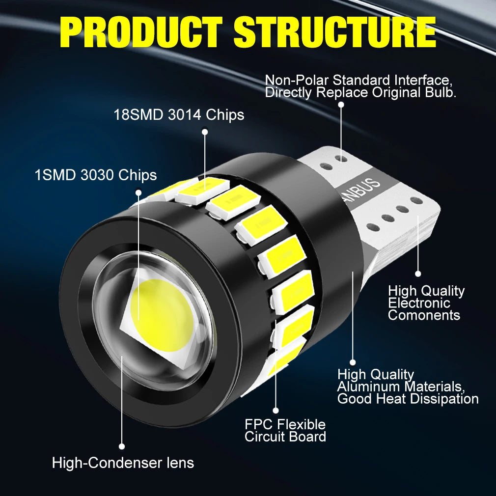 XSTORM T10 W5W LED Canbus No Error 194 168 Bulb 5W5 5W 12V 1