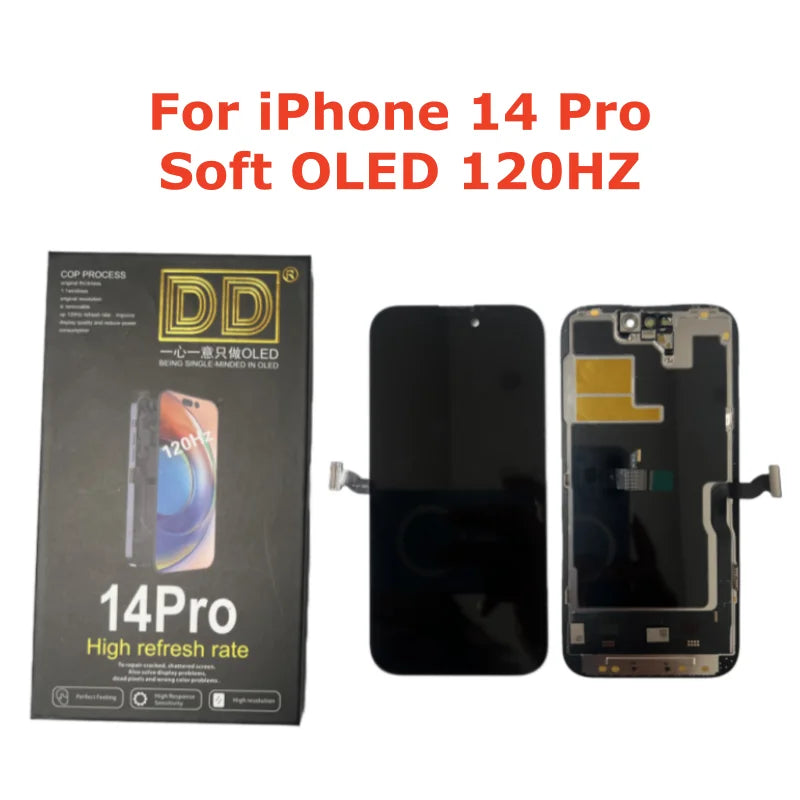 120HZ Soft OLED For iPhone 15 Pro Max 15Pro 13 Pro LCD Display 3D Touch Screen Digitizer Assembly High Refresh Rate Replacement